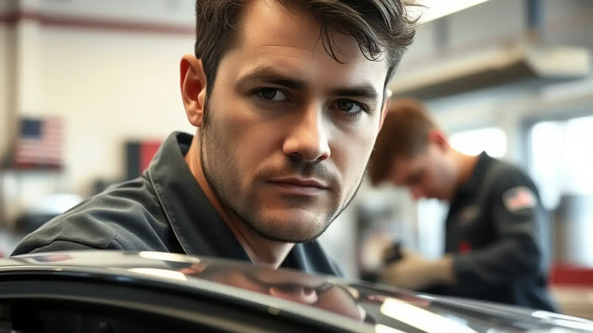 Professional auto repair shop with modern equipment